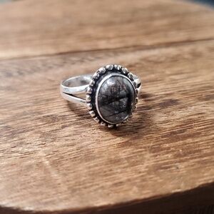 Size‎ 7 R378 rutilated quartz ring sterling silver 925 precious stone fine